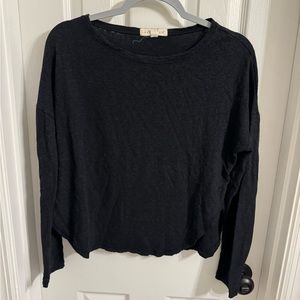 Vici well loved knit blouse solid black